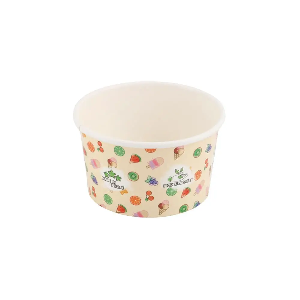 Pots à glace en carton 150 ml / 6 oz, jaune