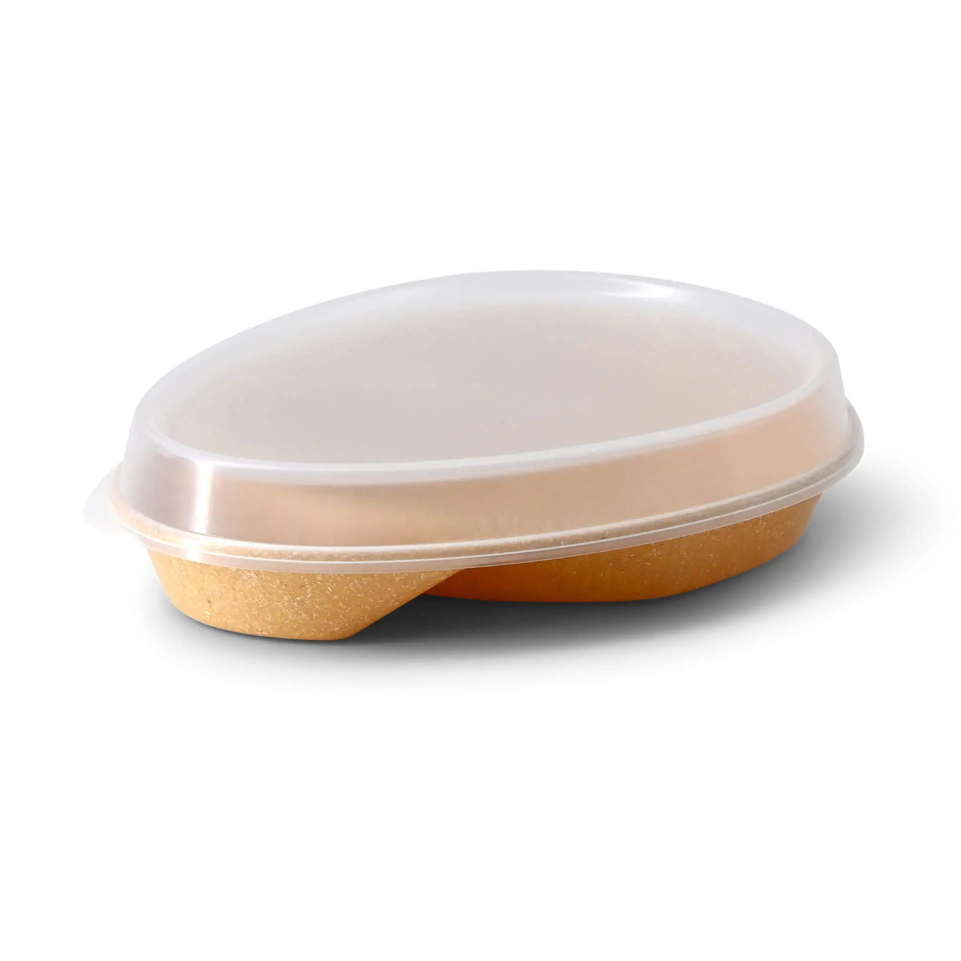 Assiette repas réutilisable "merways Plate" 27,5 x 20 x 3,5 cm, 2 compartiments, ovale, caramel / marron