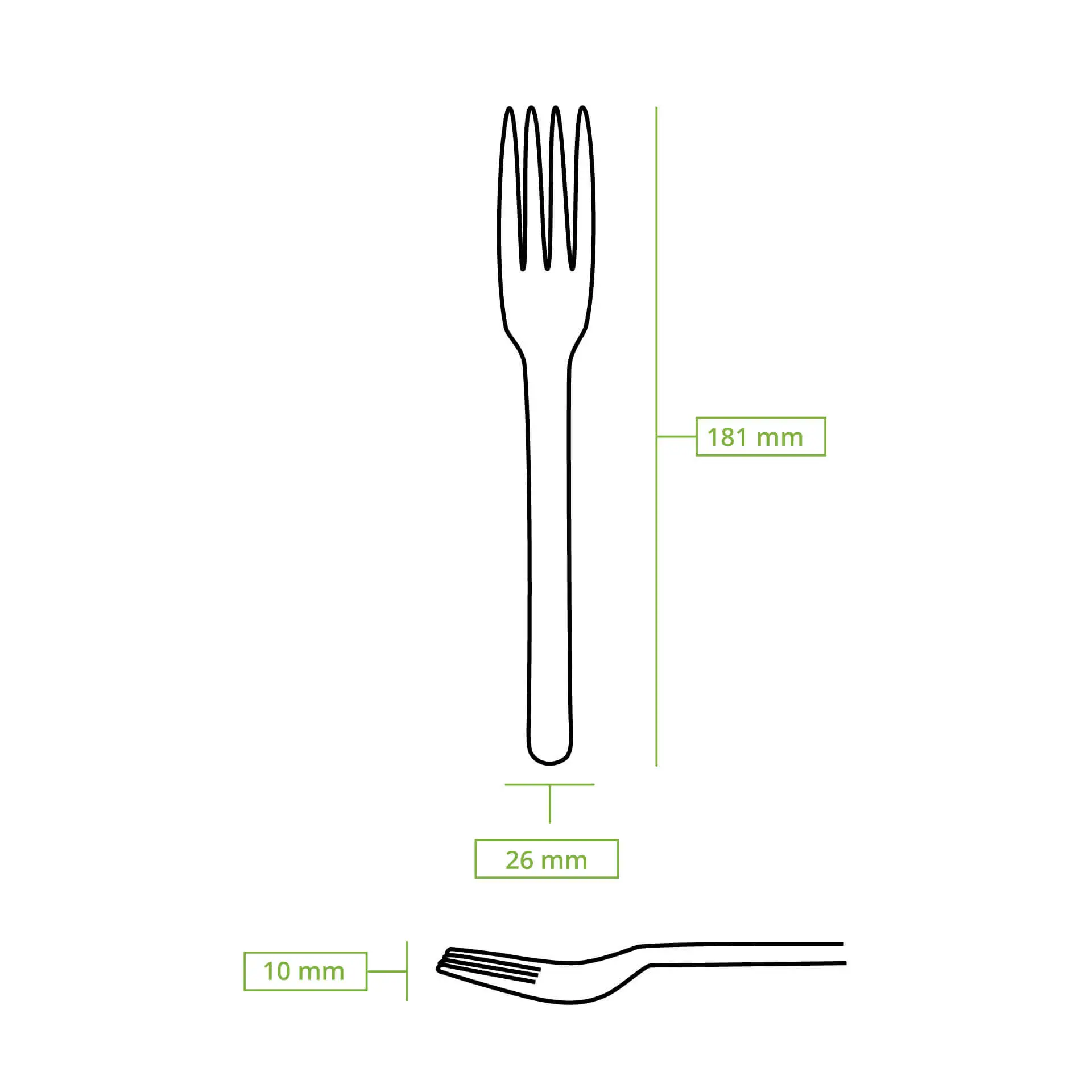 Fourchettes réutilisables "merways Cutlery" 18 cm, naturel