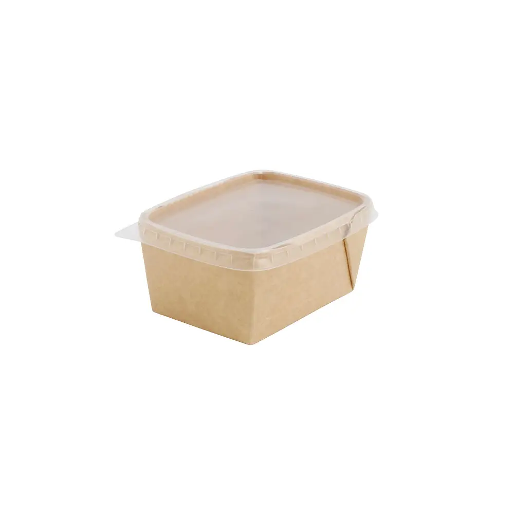 Barquette traiteur en carton 250 ml, 10,5 x 8 x 5 cm, brune, rectangulaire