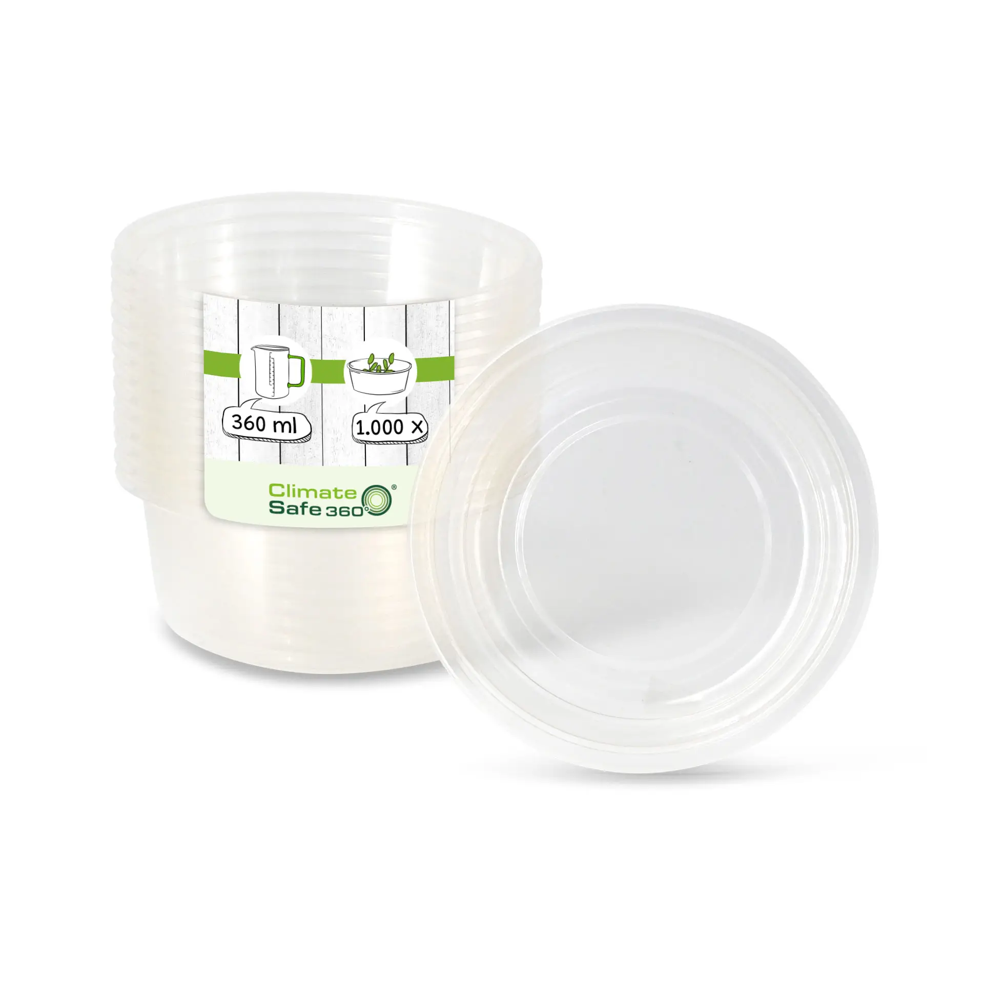 Pot deli rond en PLA, 360 ml, Ø 121 mm