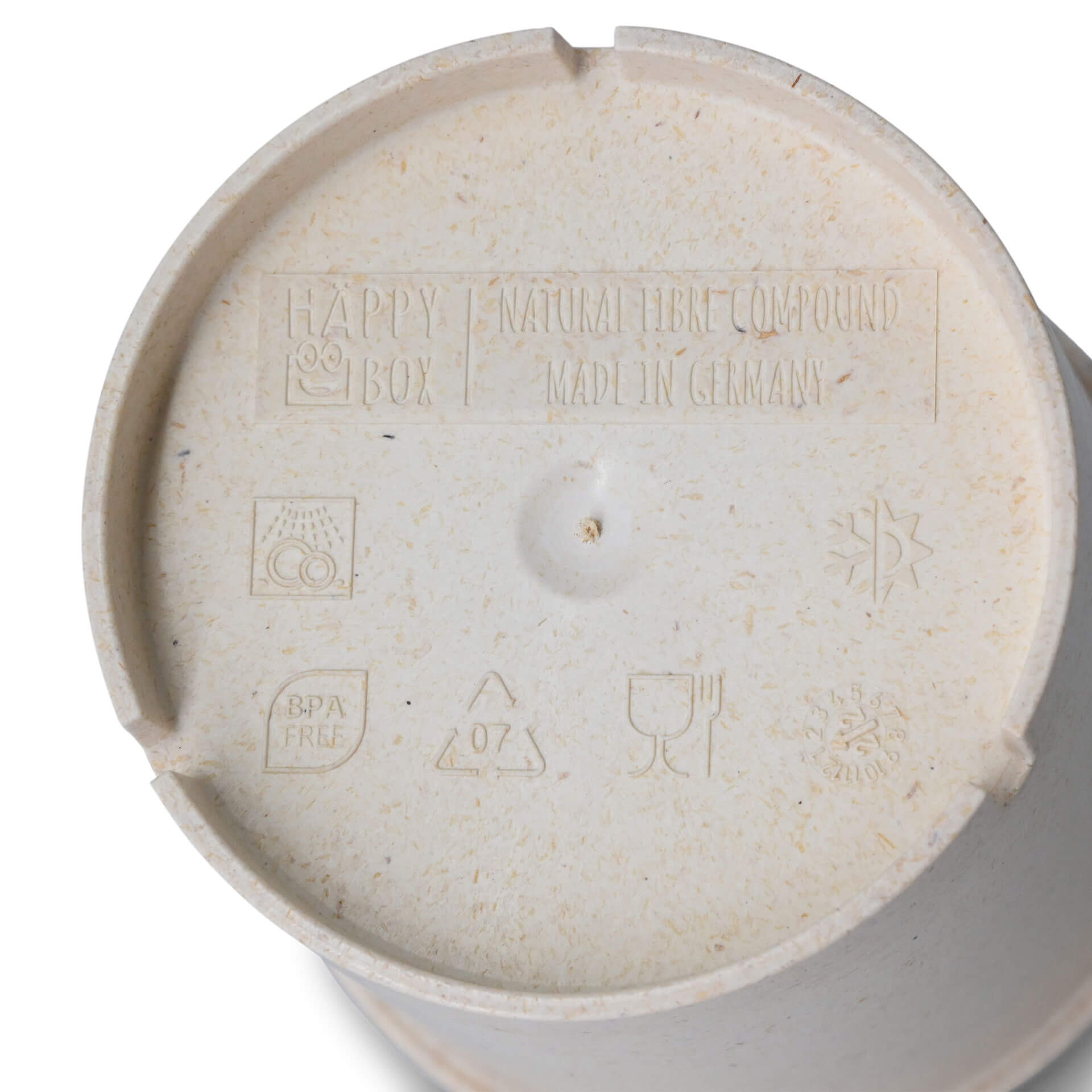 Mehrweg-Becher "Häppy Cup" 400 ml, Ø 95 mm, Cashew / creme-weiß