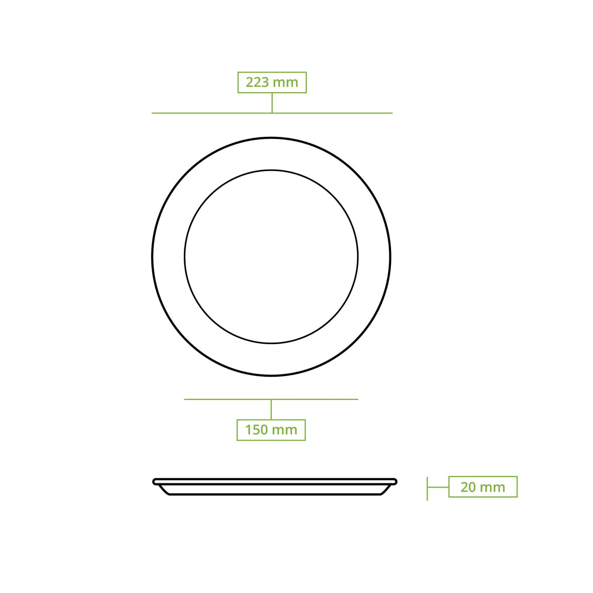 Assiette ronde en canne à sucre, Ø 22 cm