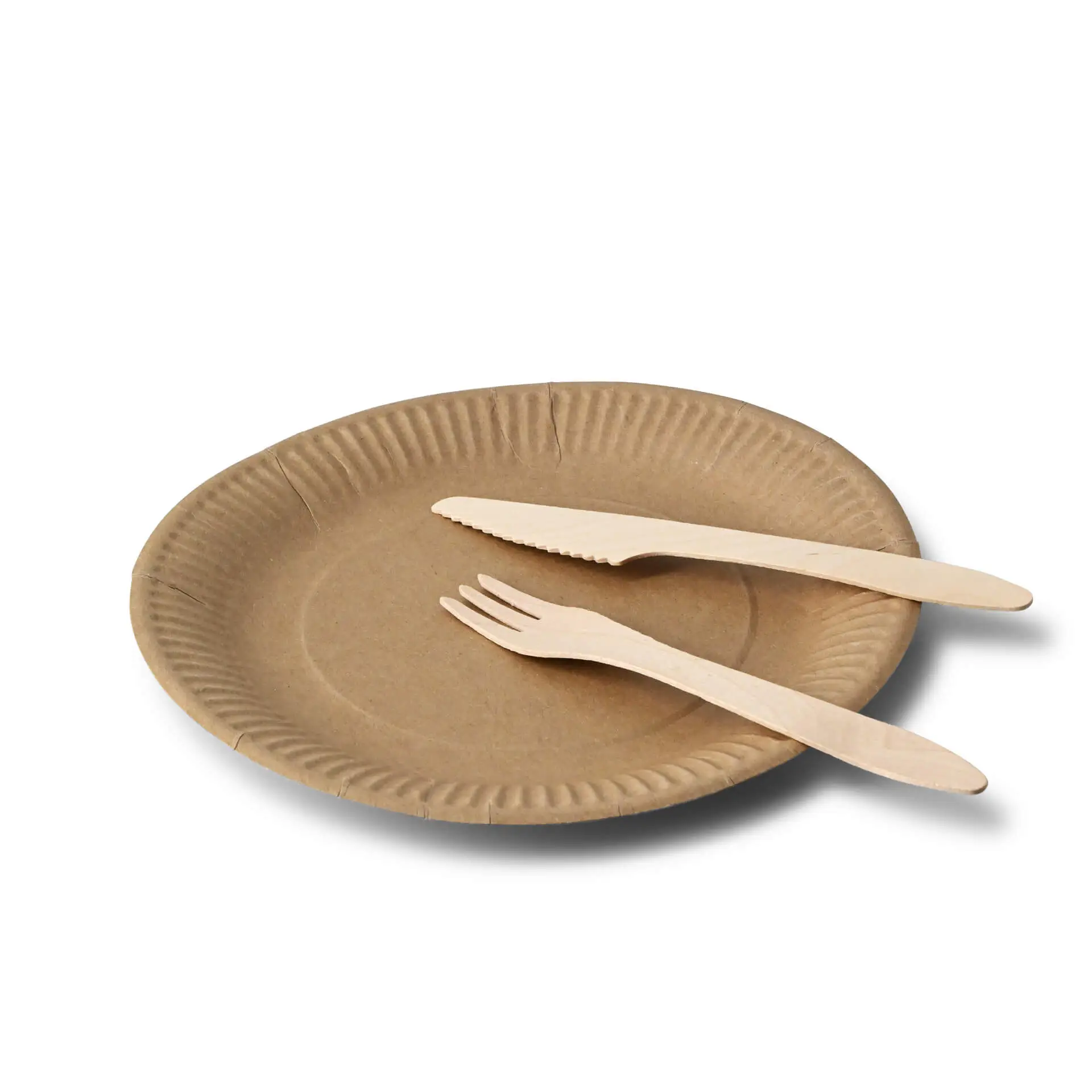 Assiette en carton Ø 23 cm, brun, ronde