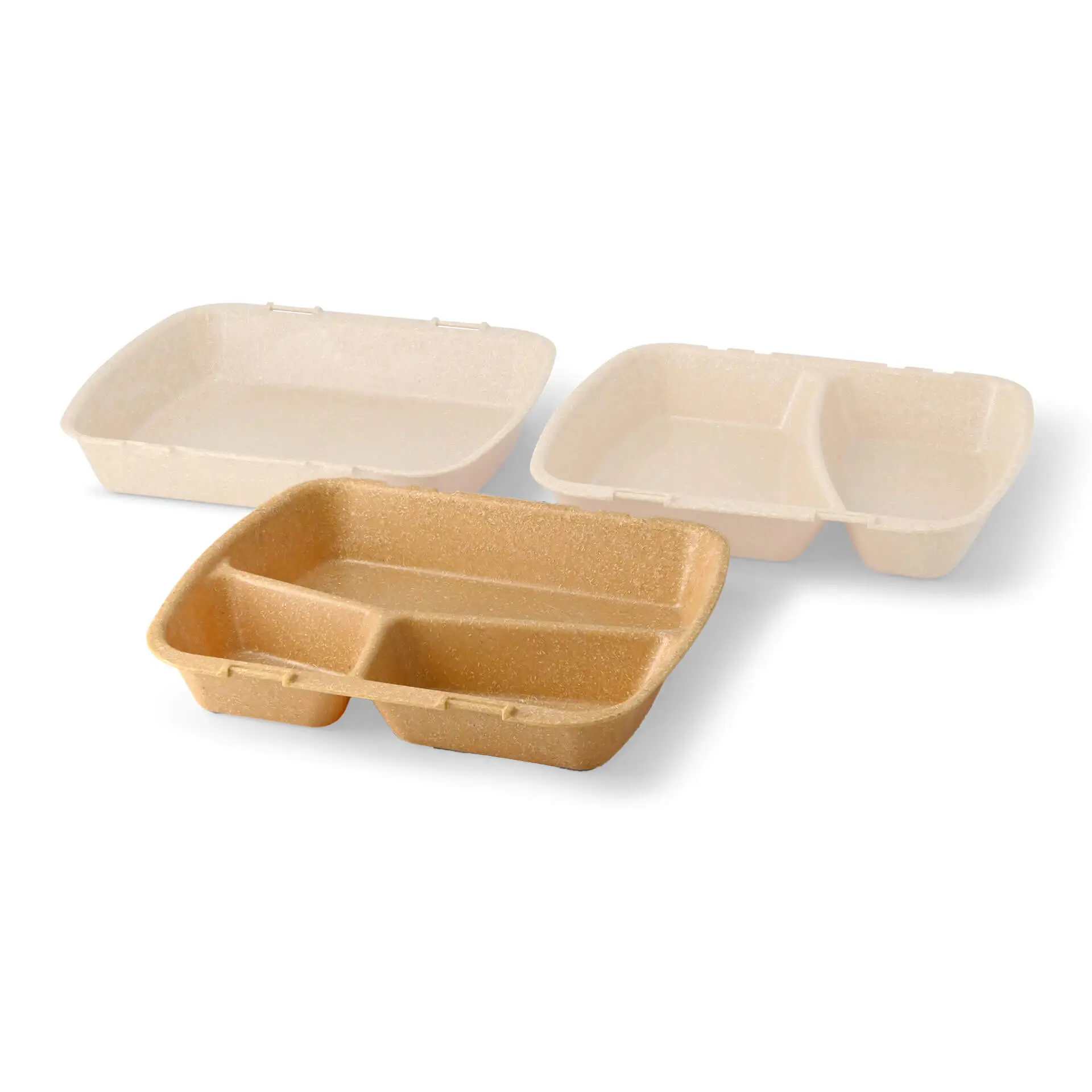 Contenant réutilisable "merways Box" caramel / brun, 24,5 x 20 x 4,5 cm, 3 compartiments, HP4/3