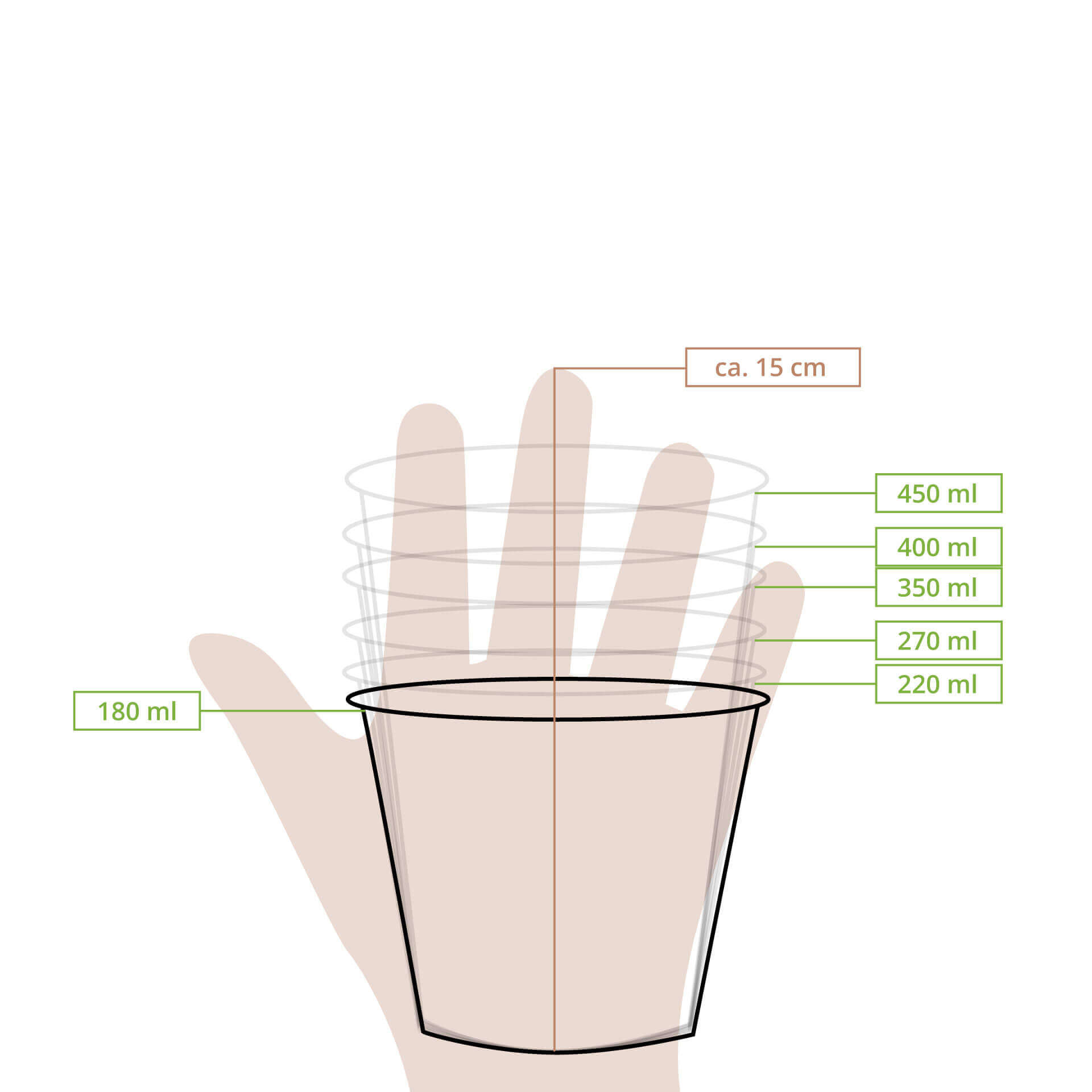 Eisbecher aus Pappe XS, 100 ml, max. 180 ml, Ø 92 mm, braun