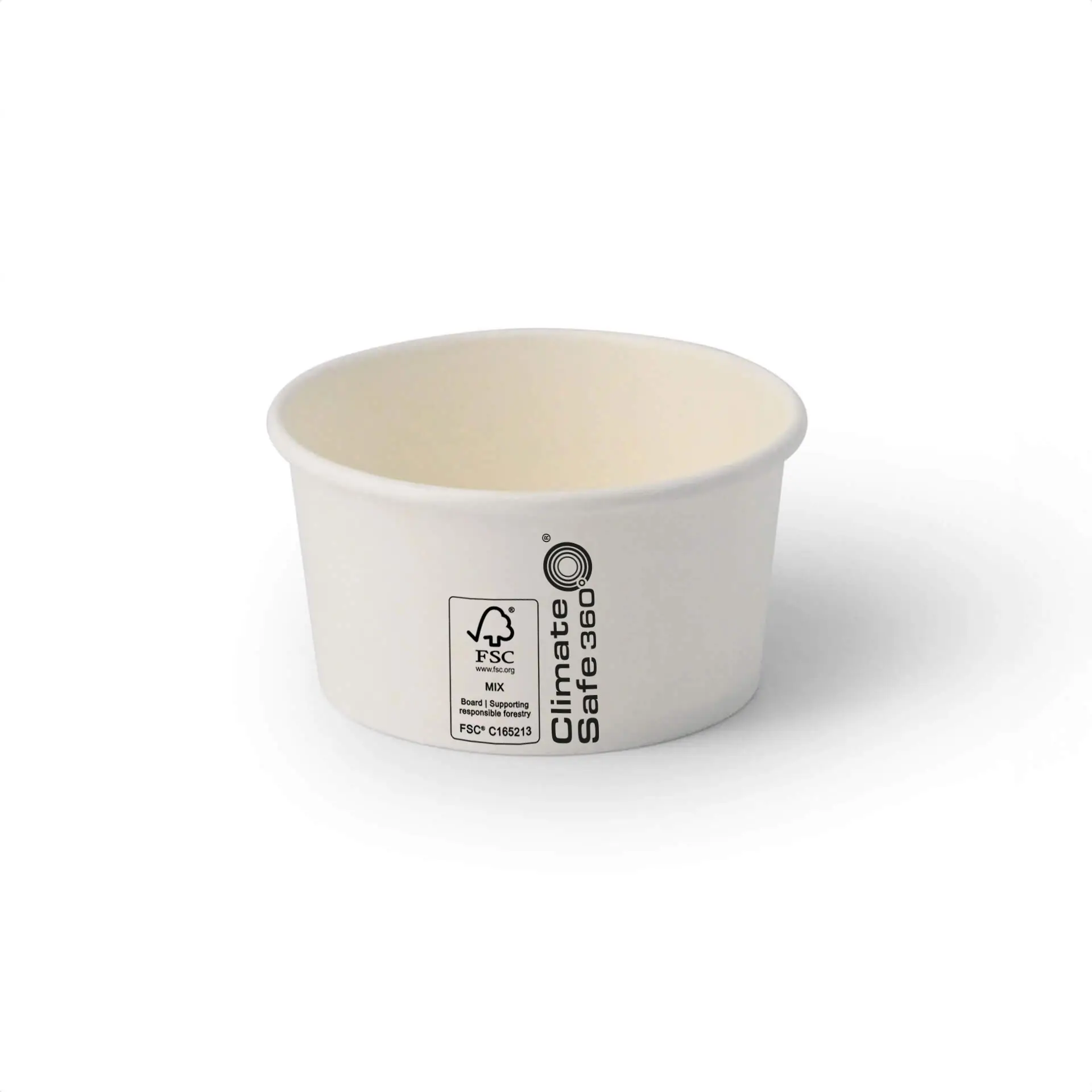 Pot à glace en carton S, 150 - 220 ml (revêtu de PE), Ø 92 mm, Blanc