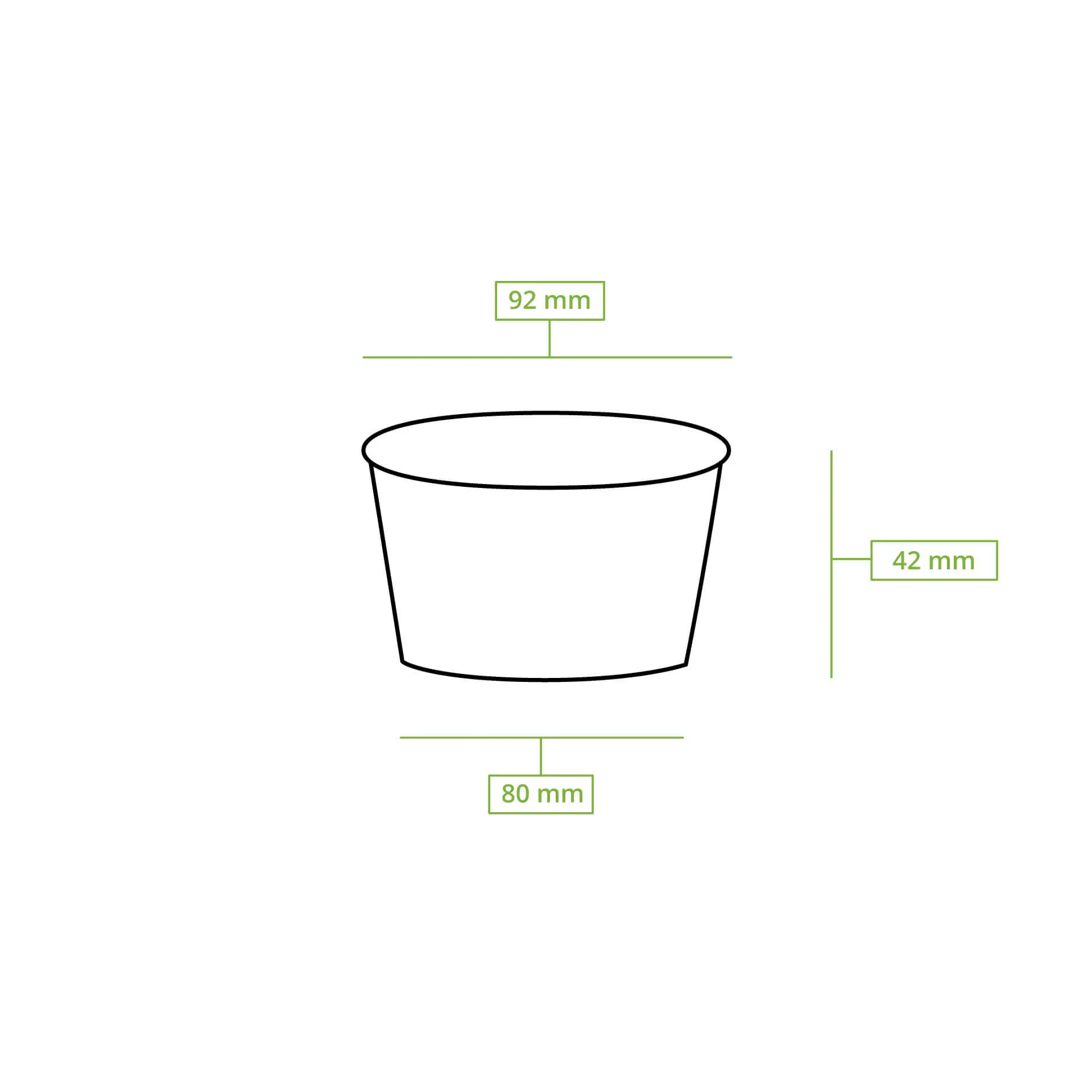 Pot à glace en carton XS, 4 oz, max. 6 oz, Ø 92 mm, blanc