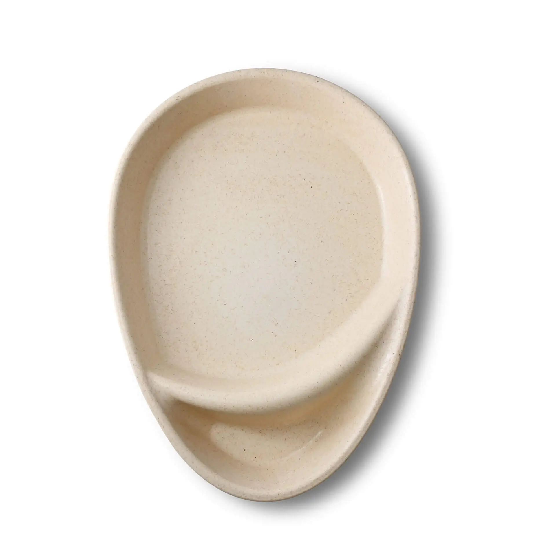 Assiette repas réutilisable "merways Plate" 27,5 x 20 x 3,5 cm, 2 compartiments, ovale, blanc crème