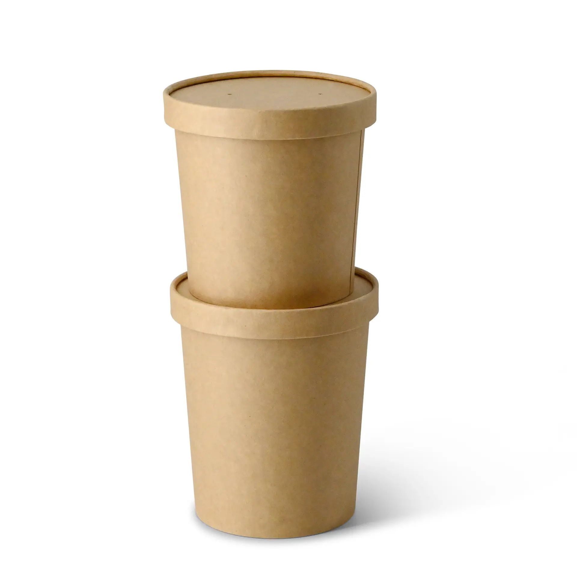 Pot à soupe à emporter en carton 600 ml / 24 oz, Ø 115 mm, marron