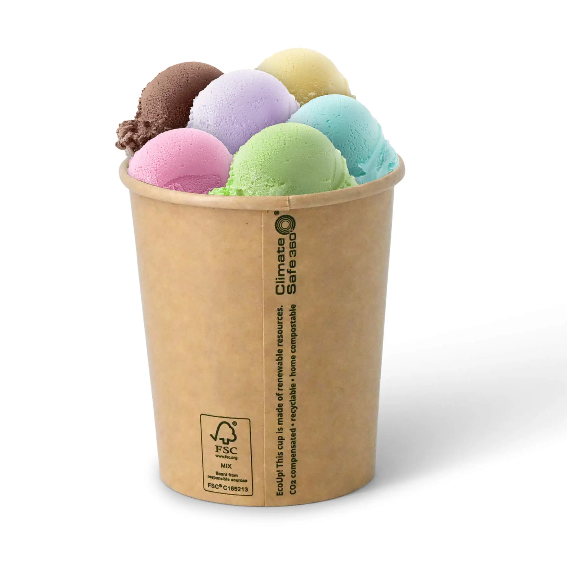 Pot à glace en carton XXL, 16 oz, Ø 92 mm, brun