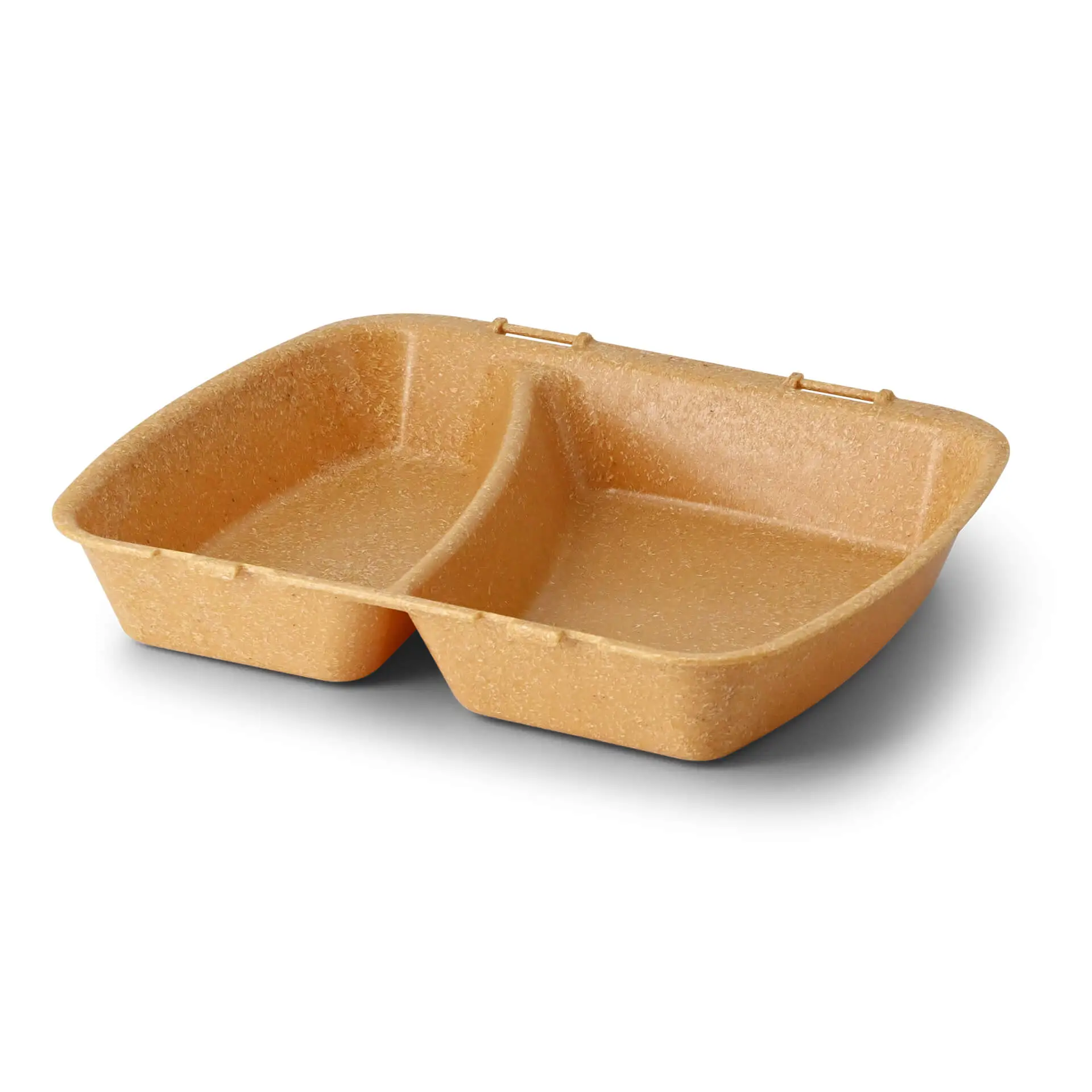 Contenant réutilisable "merways Box" 24,5 x 20 x 4,5 cm, 2 compartiments, HP4/2, caramel / marron