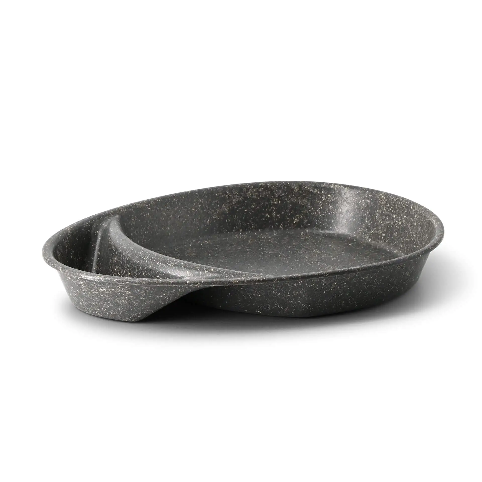 Assiette repas réutilisable « merways Plate » poivre / gris 27,5 x 20 x 3,5 cm, 2 compartiments, ovale