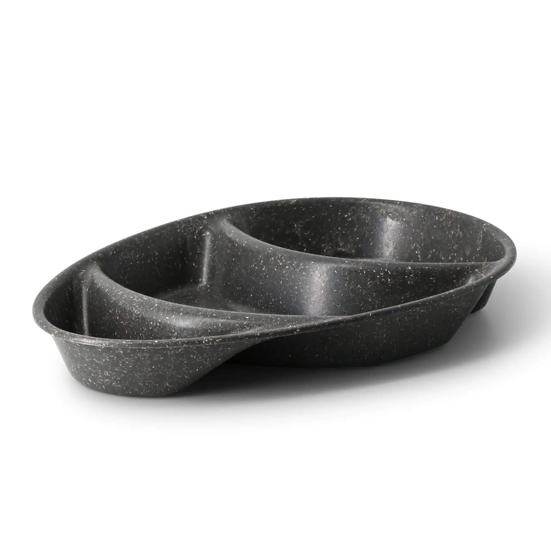 Assiette repas réutilisable « merways Plate » poivre / gris 27,5 x 20 x 3,5 cm, 3 compartiments, ovale