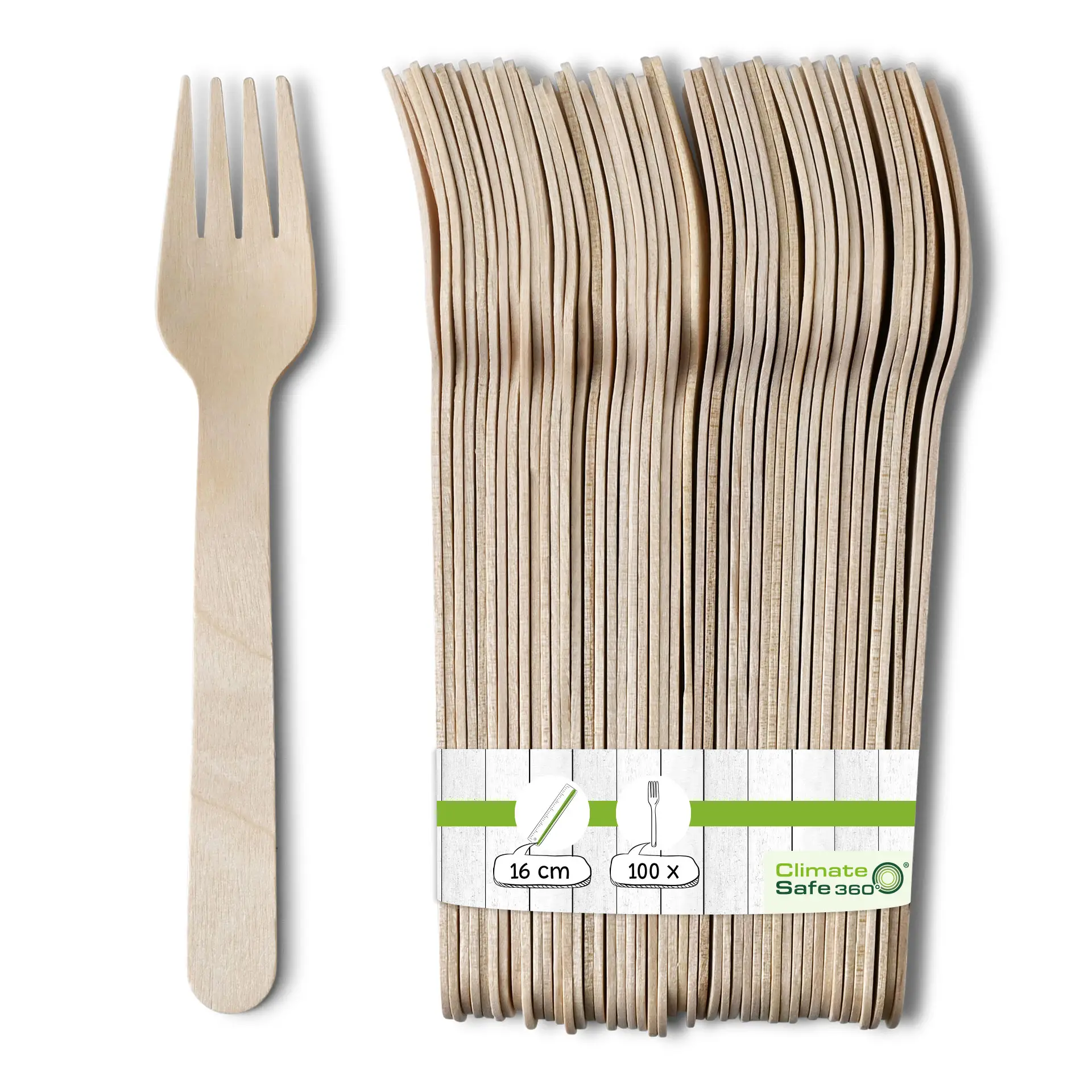 Fourchette en bois 16 cm, revêtement bio