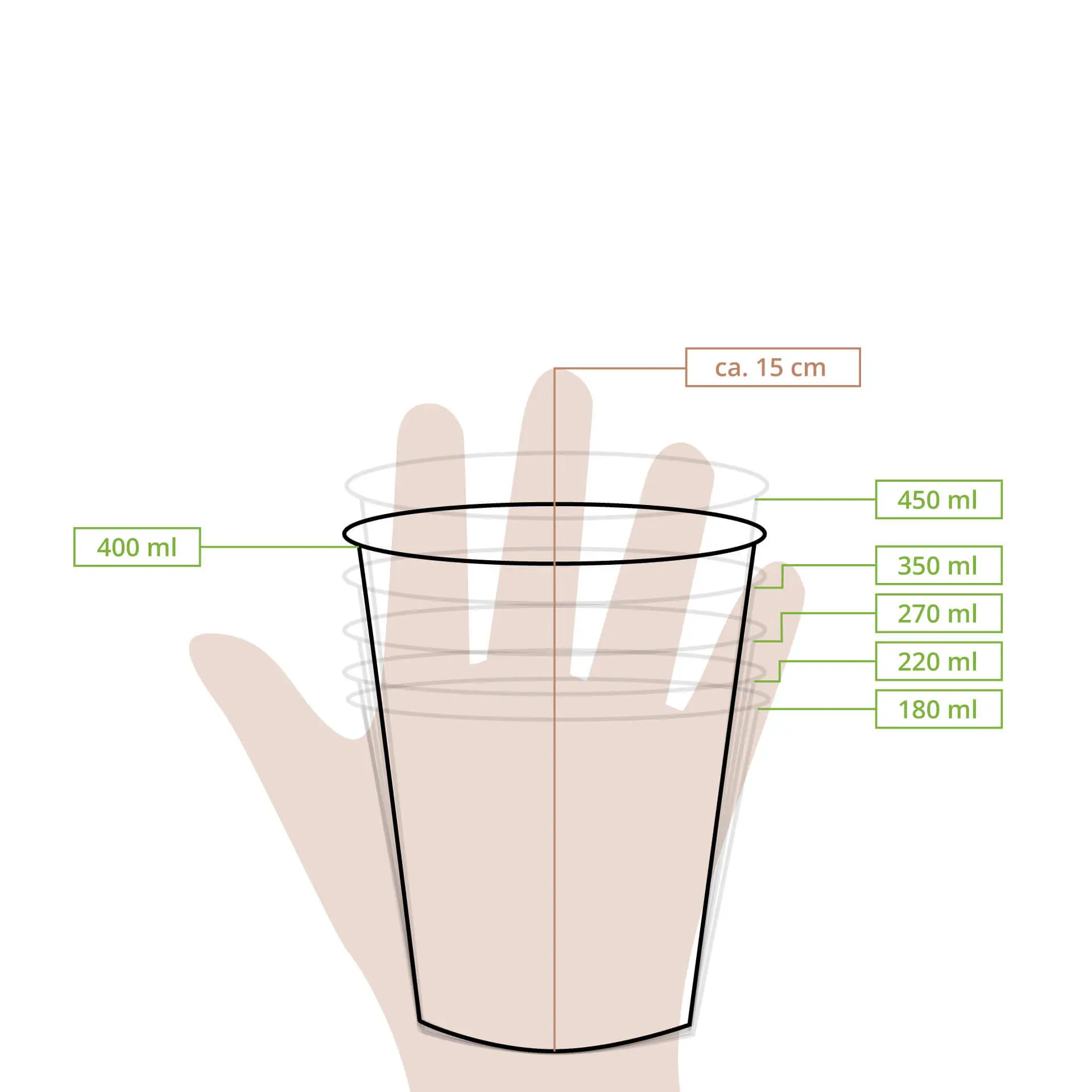 Pot à glace en carton XL, 12 oz, max. 14 oz Ø 92 mm, brun