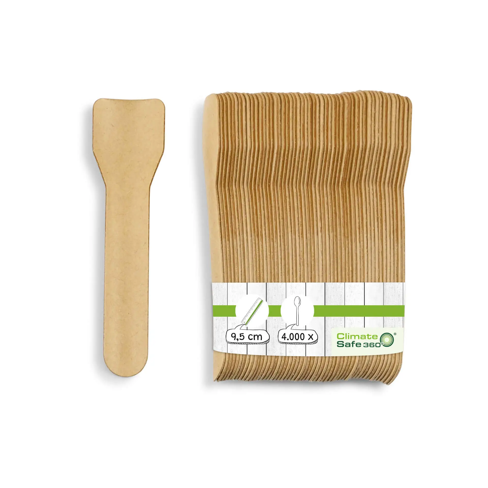 Spatule à glace en papier brun, 9,5 cm