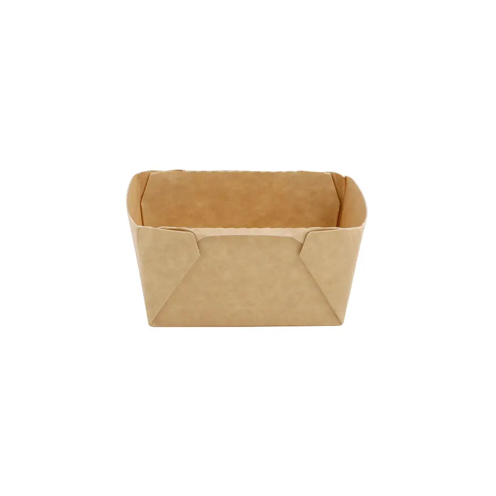 Barquette traiteur en carton 250 ml, 10,5 x 8 x 5 cm, brune, rectangulaire