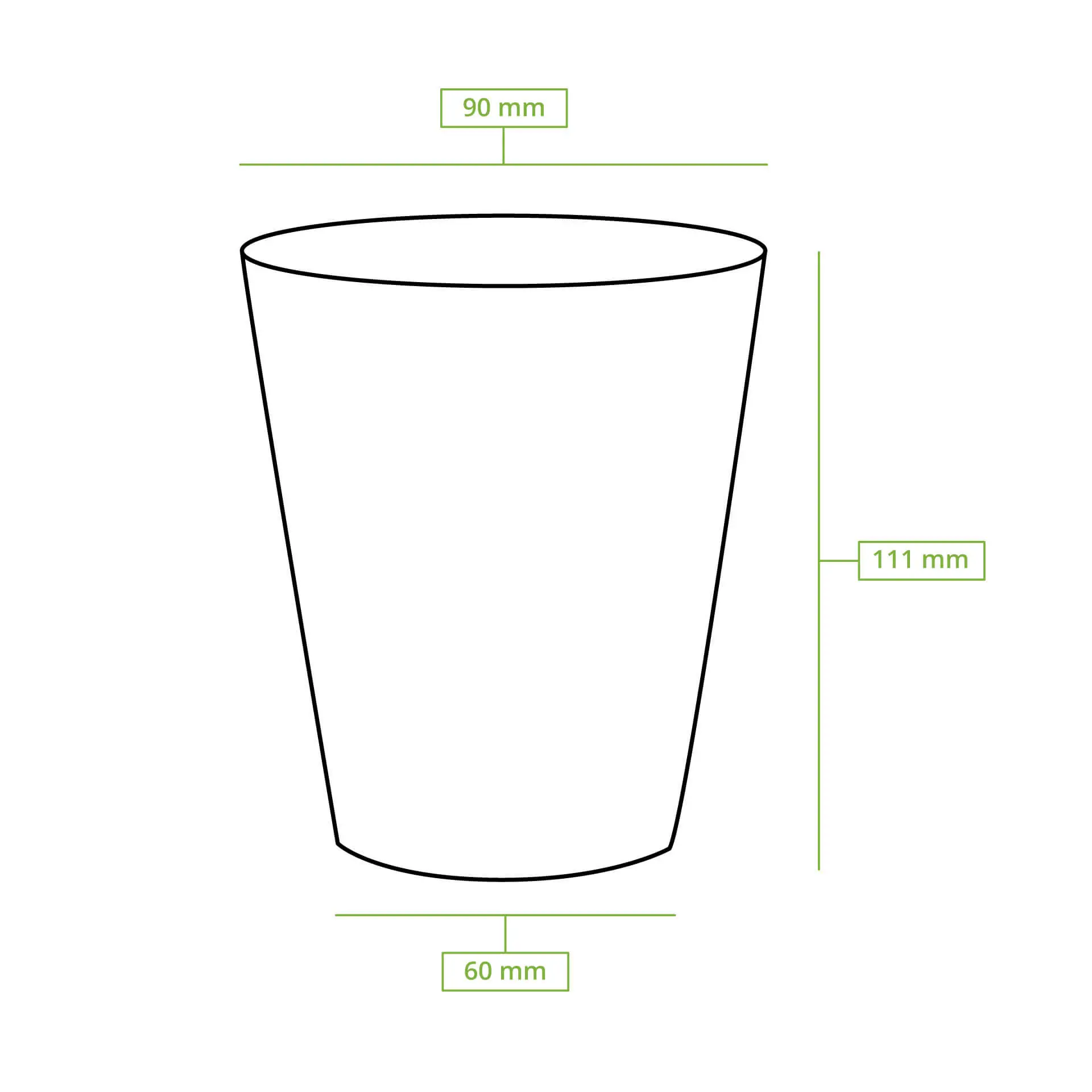 Gobelet en carton blanc, logos EcoUp©, 30 cl / 12 oz, Ø 90  mm