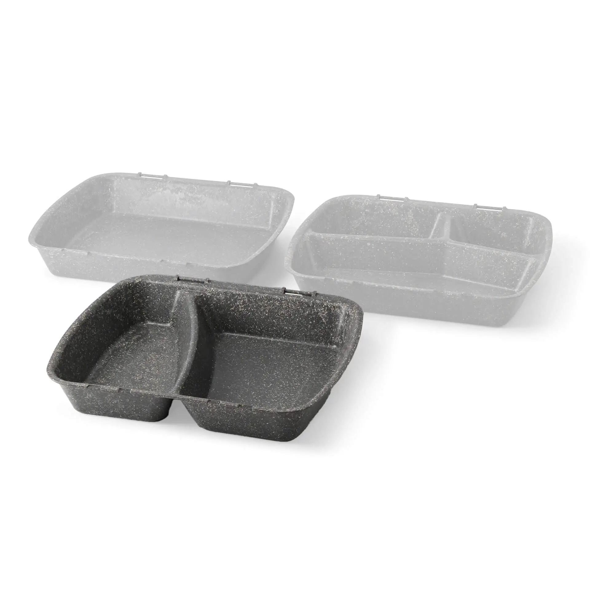 Contenant réutilisable « merways Box » poivre / gris 24,5 x 20 x 4,5cm, 2 compartiments, HP4/2