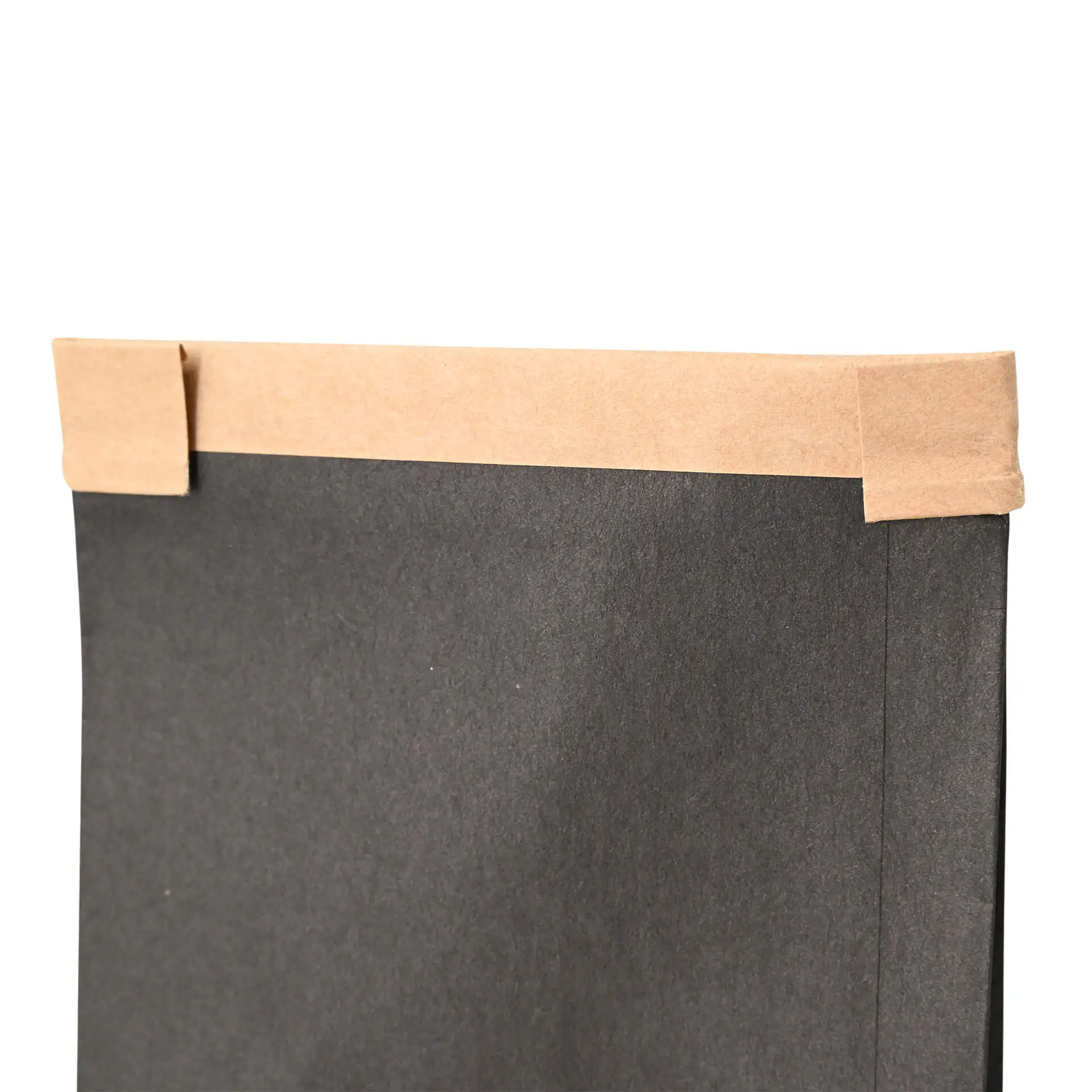 Sac SOS kraft noir S, fenêtre PP et fermeture, 9 x 4,5 x 26 cm