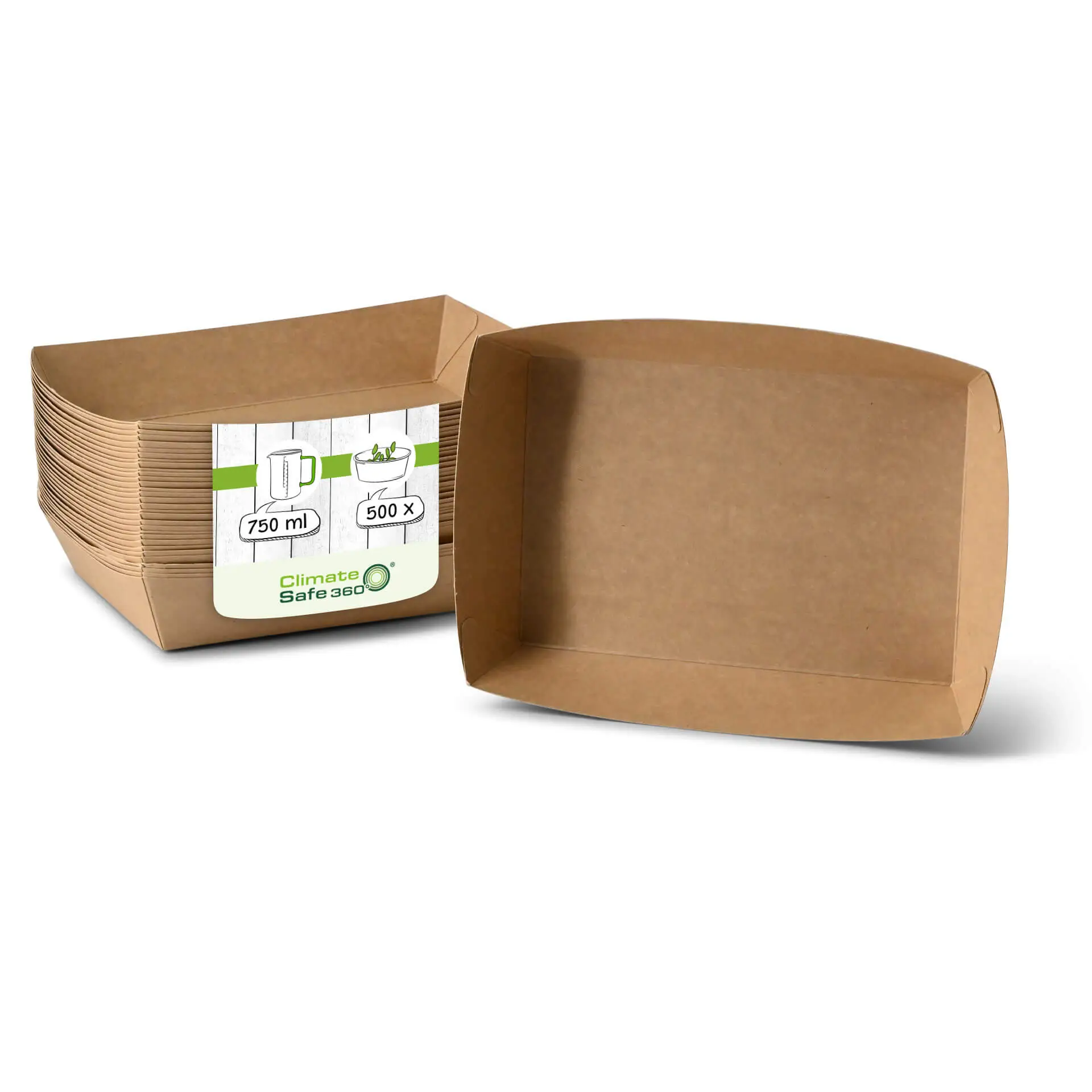 Barquette en carton kraft brun, 750ml