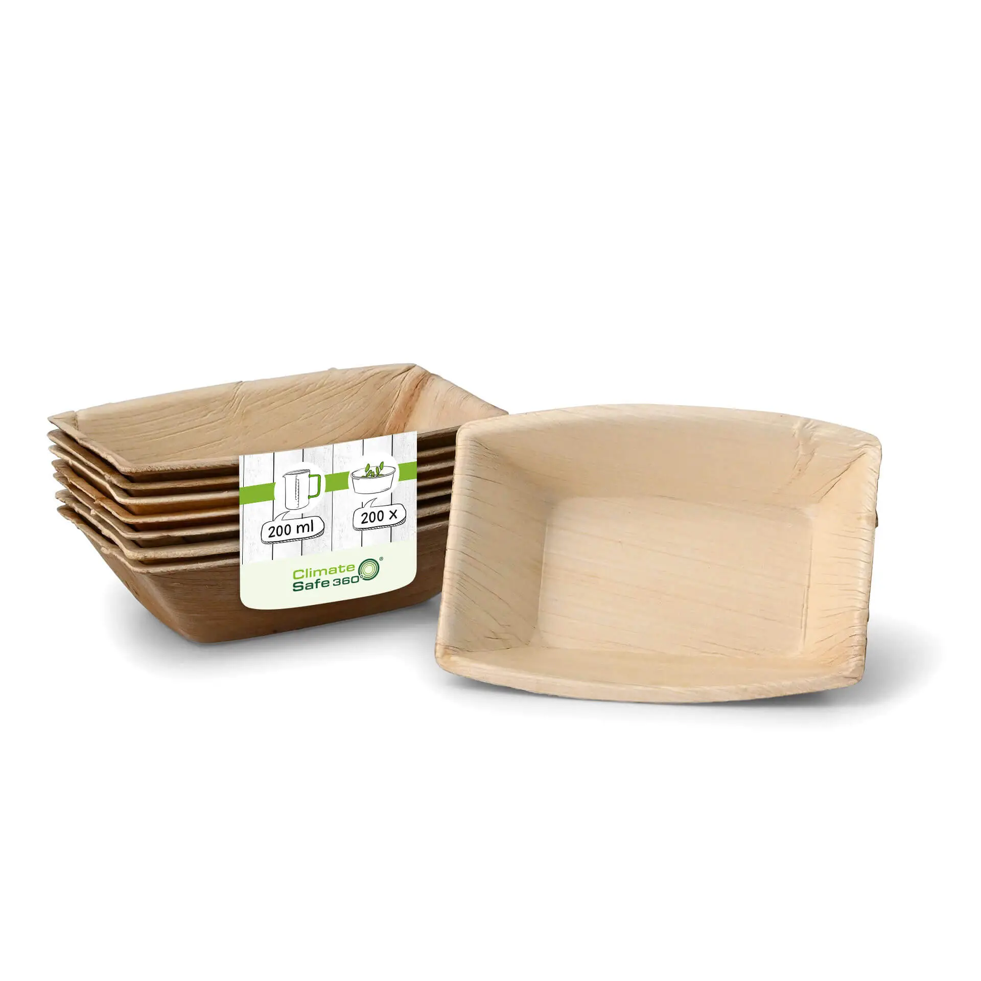 Bol en Feuille de Palmier "Palmware®" 200 ml, rectangulaires