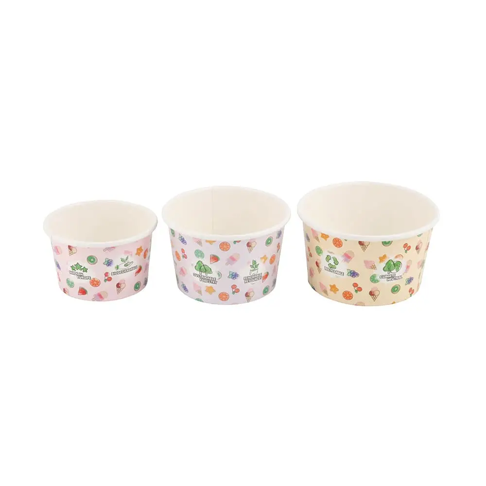 Pots à glace en carton 150 ml / 6 oz, jaune