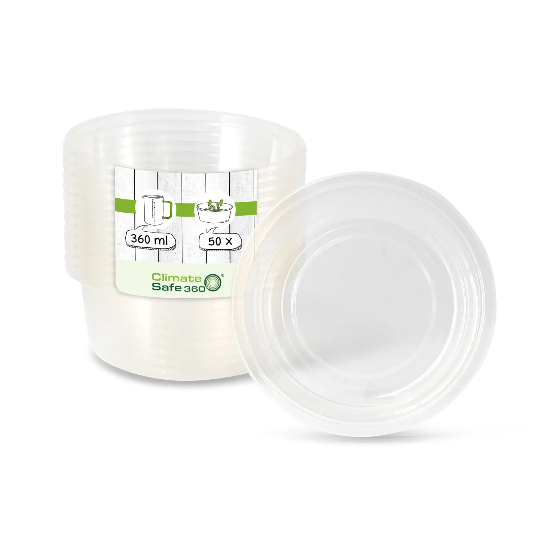 Pot deli rond en PLA, 360 ml, Ø 121 mm