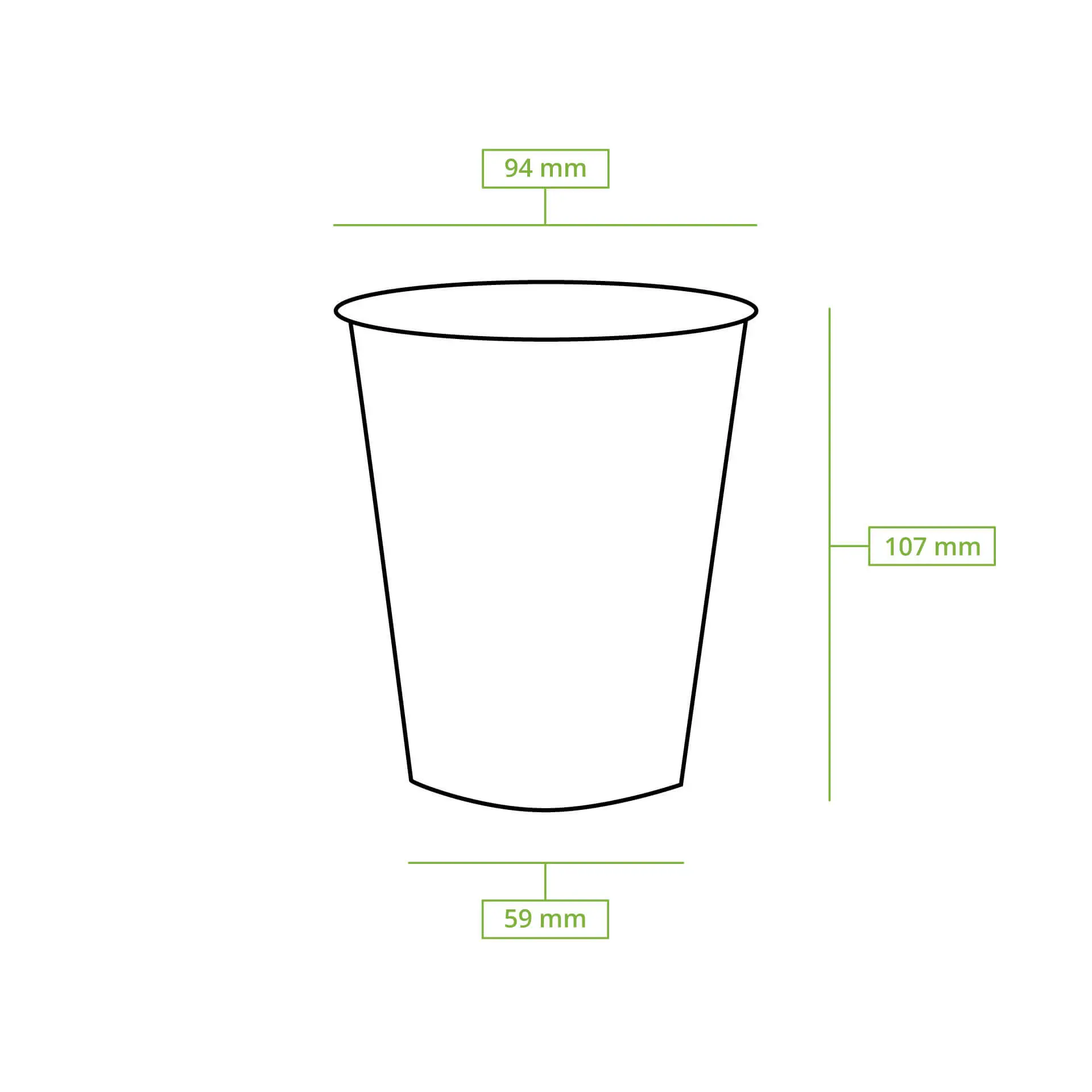 Gobelet transparent en rPET 30 cl / 12 oz, Ø 95 mm