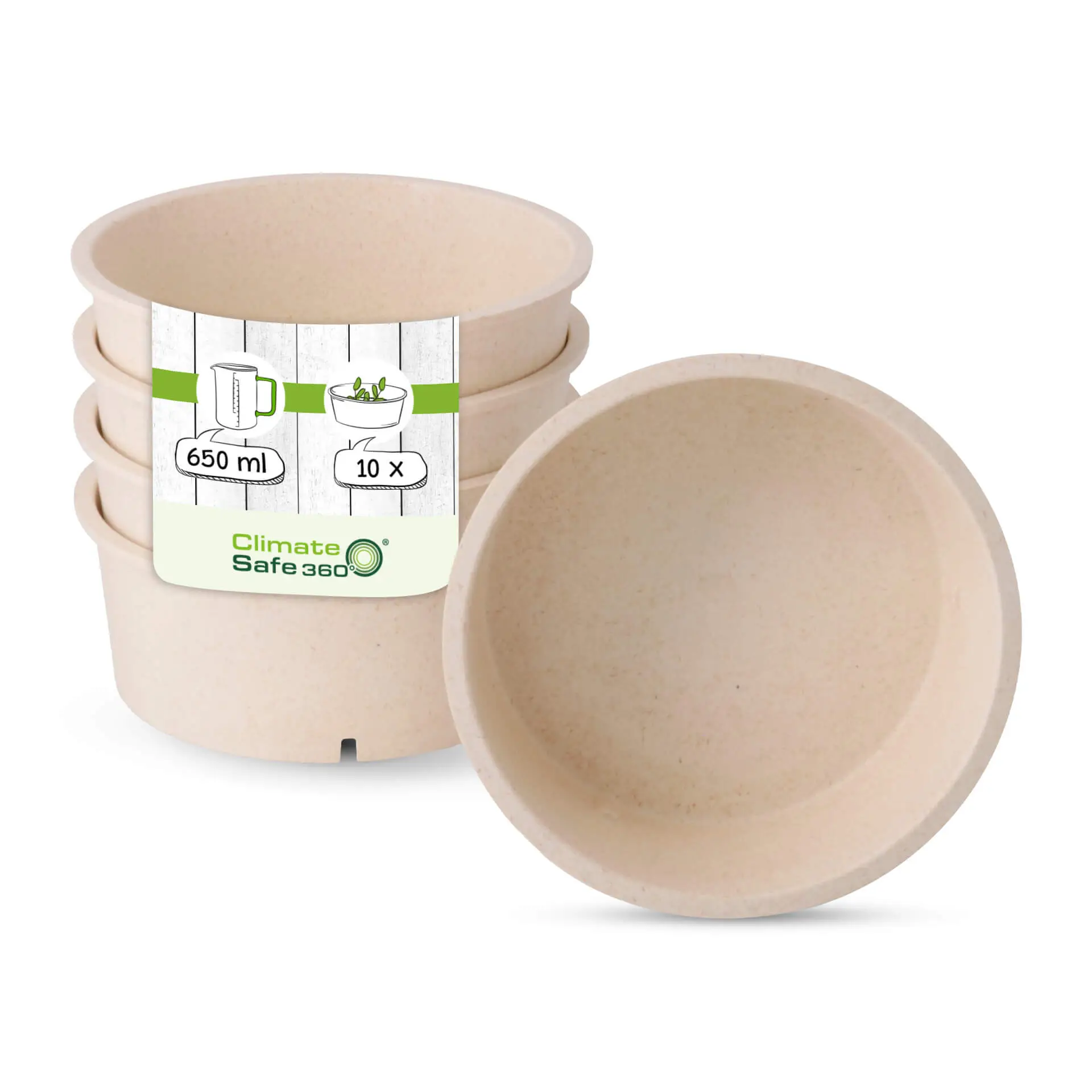 Bol réutilisable "merways Bowl" 650 ml, Ø 150 mm, cajou / blanc crème