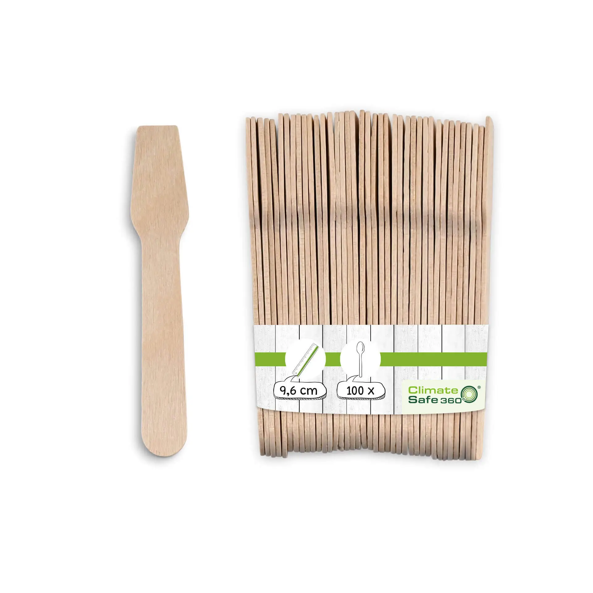 Spatules à glace en bois, 9,6 cm