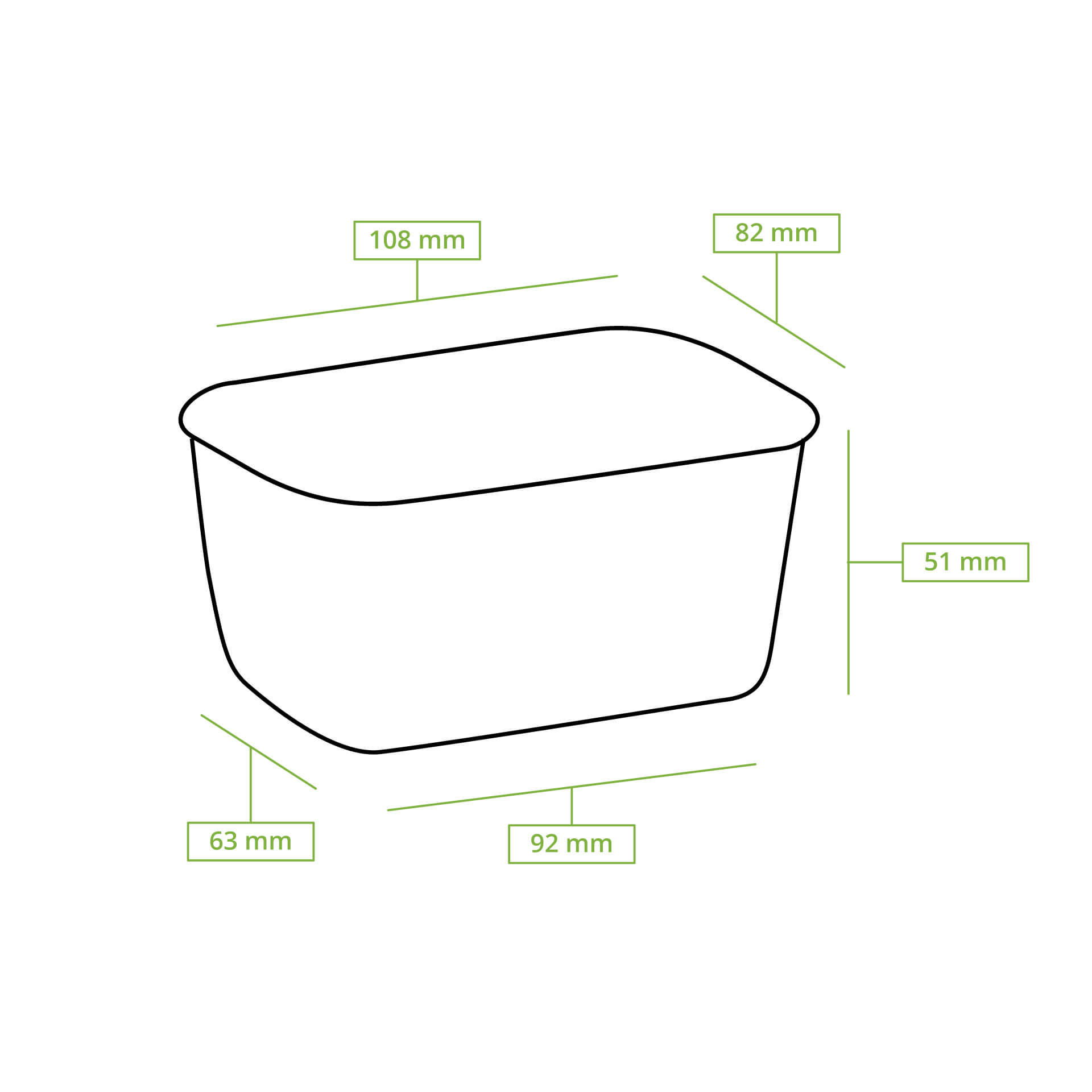 Verpackungsbecher 250 ml, 11 x 8 x 5 cm, braun, rechteckig