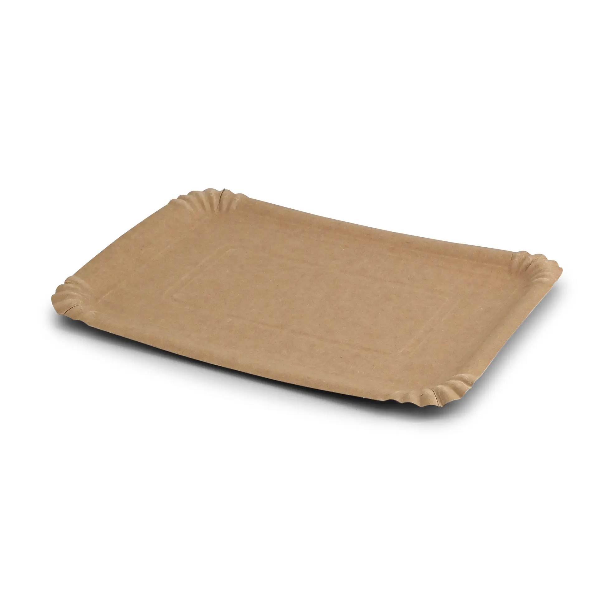 Assiettes en carton 18,5 x 27 cm, marron, rectangulaires