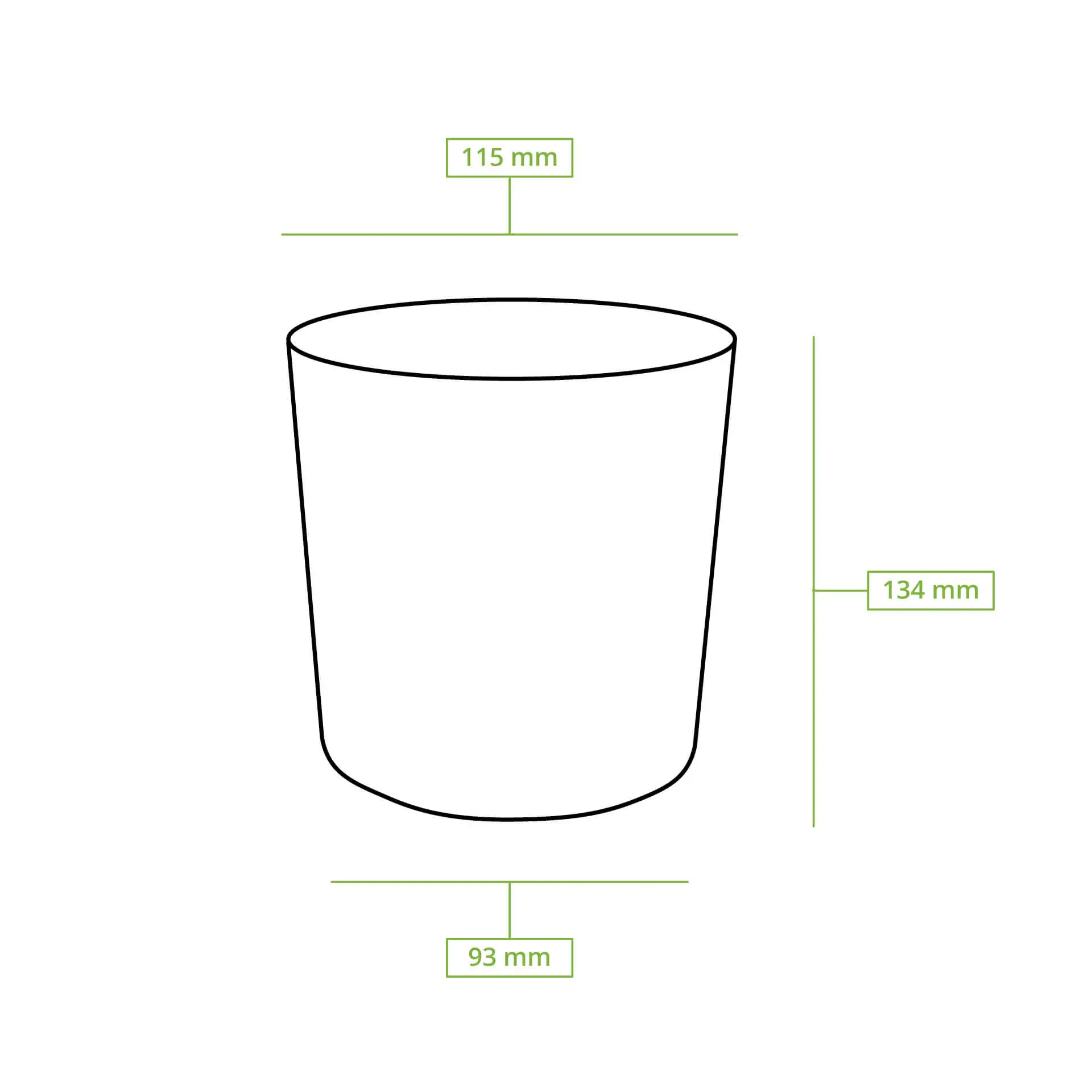 Pot premium en carton blanc, 800 ml / 32 oz, Ø 115 mm