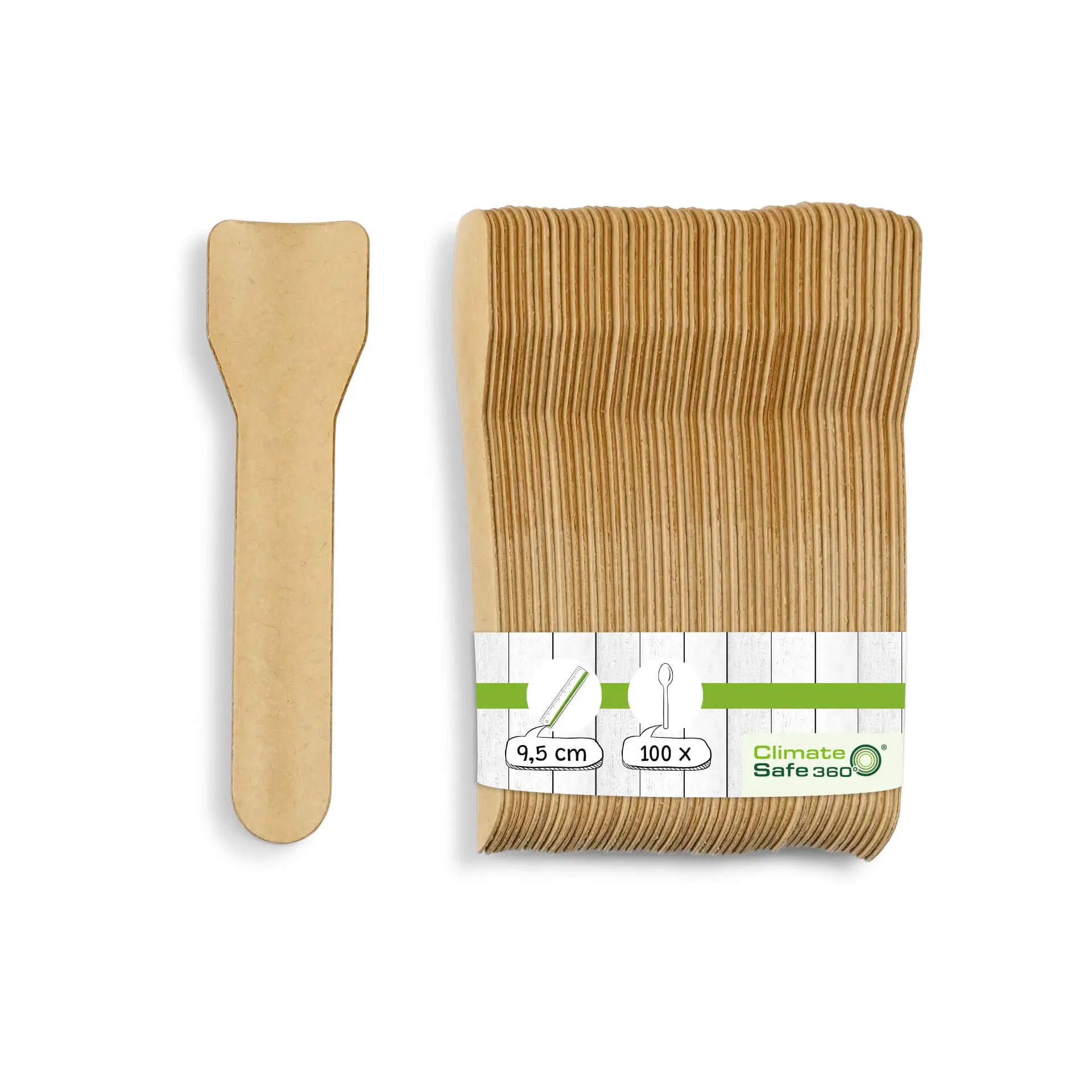 Spatule à glace en papier brun, 9,5 cm